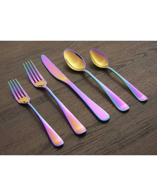 Rhiannon Rainbow Mirror 20-Piece Flatware Set, Service for 4