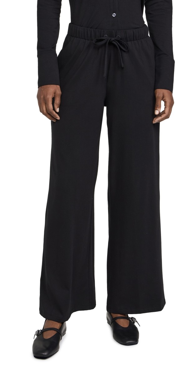 ATM Anthony Thomas Melillo Heavy Modal Wide Leg Pull-On Pants Black