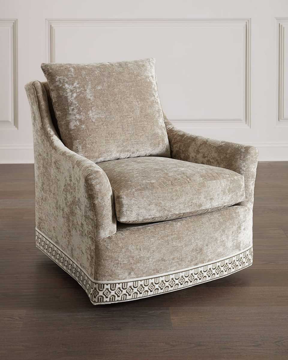 Catahoula Crushed Velvet Swivel Chair