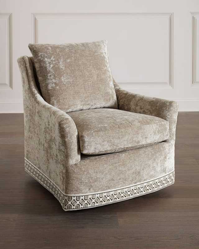 Catahoula Crushed Velvet Swivel Chair