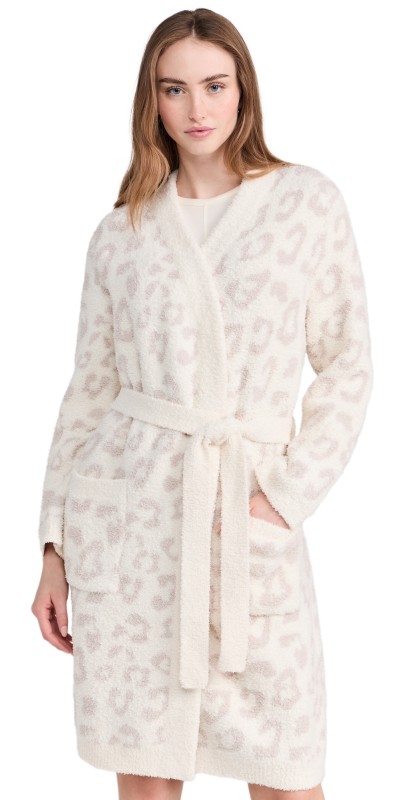Barefoot Dreams Cozy Chic Barefoot in the Wild Robe Cream/Stone