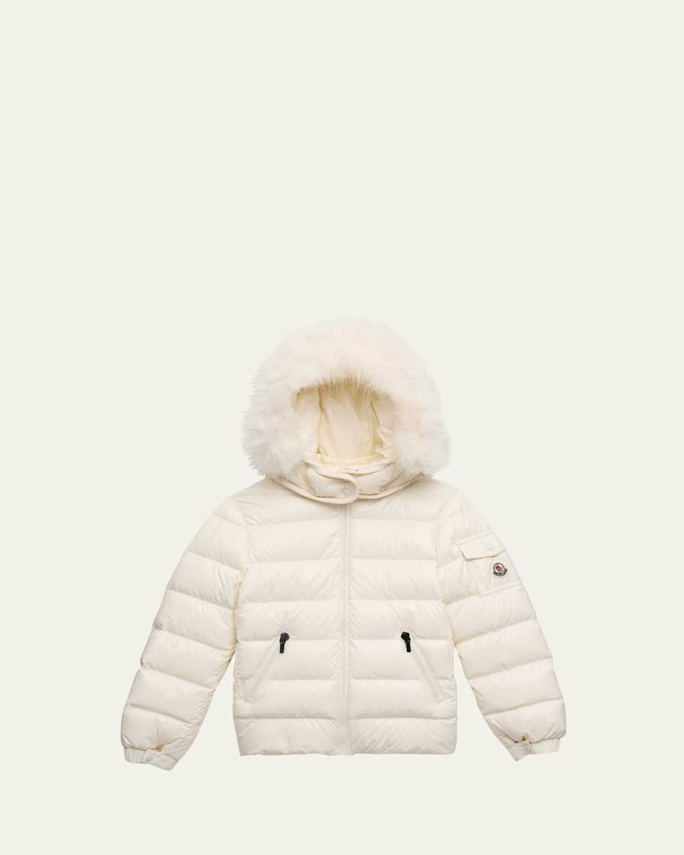 Kids Bady Faux Fur Quilted Jacket, Size 4-6