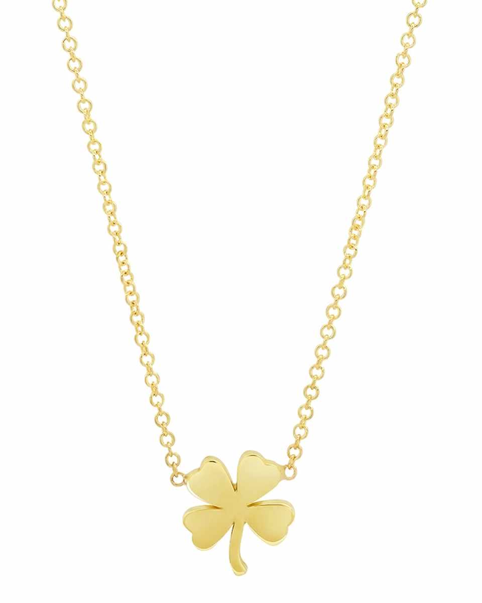 Mini Clover Necklace in Yellow Gold