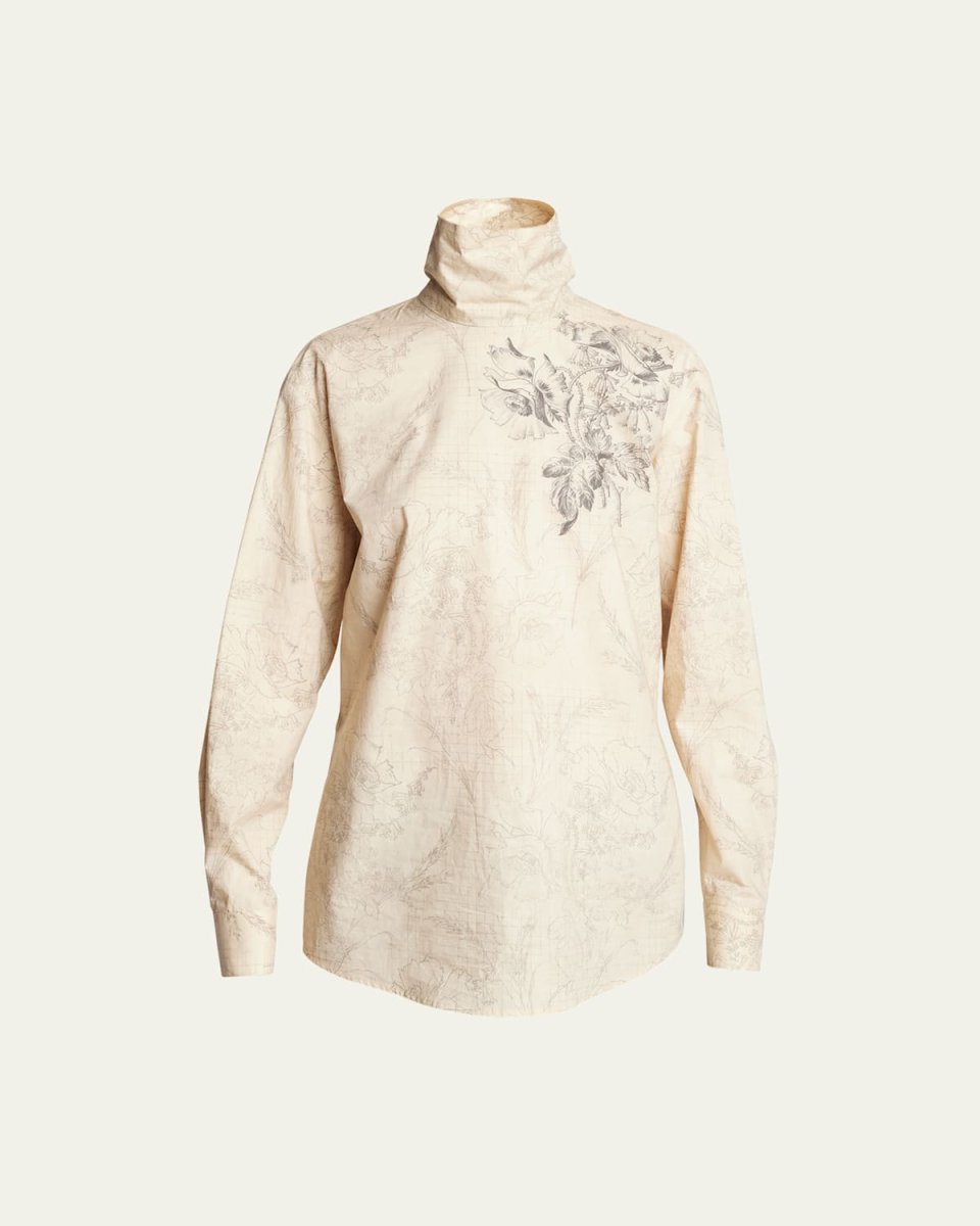 Contisy Floral High-Neck Shirt