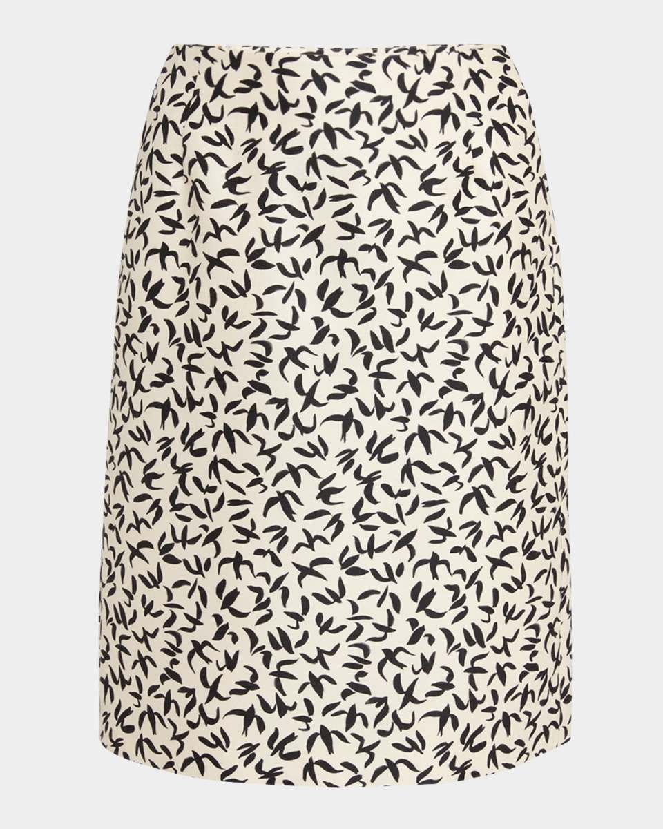 Silvia Mikado Swallows Knee-Length Skirt