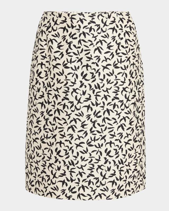 Silvia Mikado Swallows Knee-Length Skirt