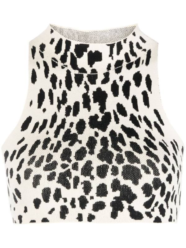 Sheena animal-pattern crop top
