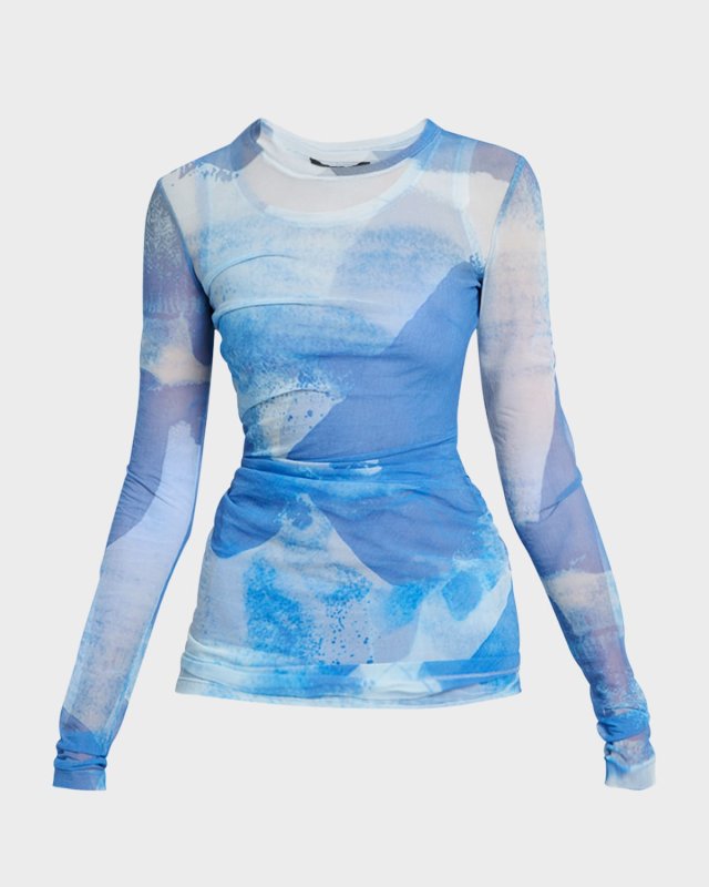 Amber Printed Sheer Top