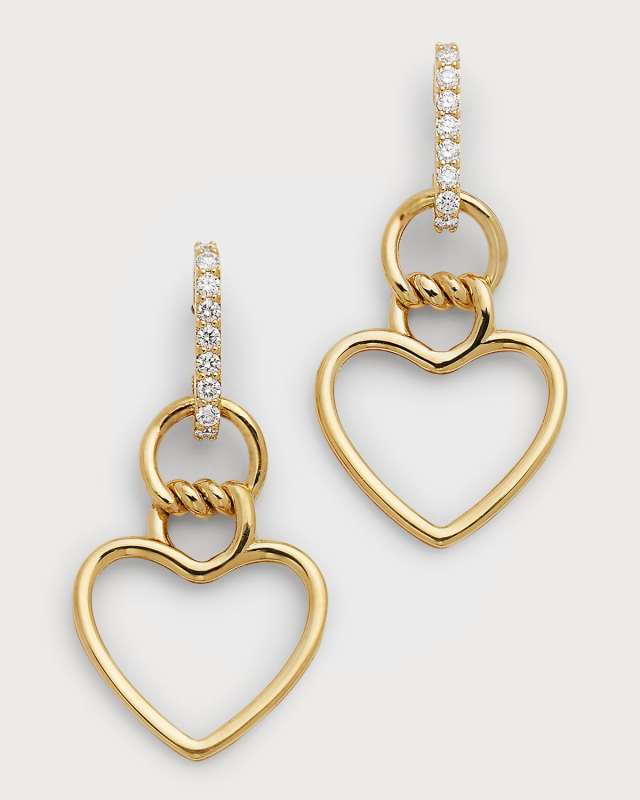 18K Yellow Gold Diamond Cialoma Earrings, 30x27mm