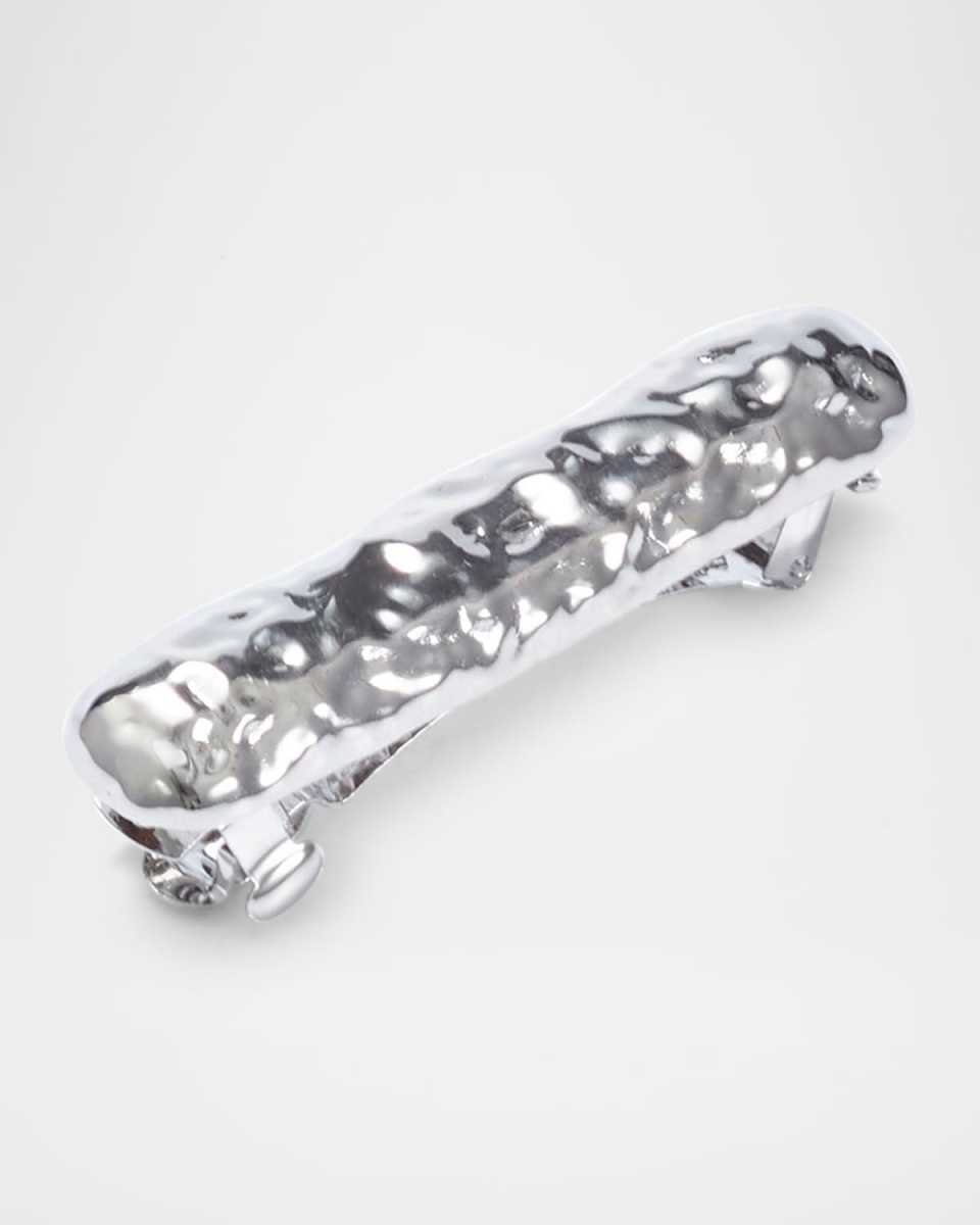 Hammered Brass Bar Barrette
