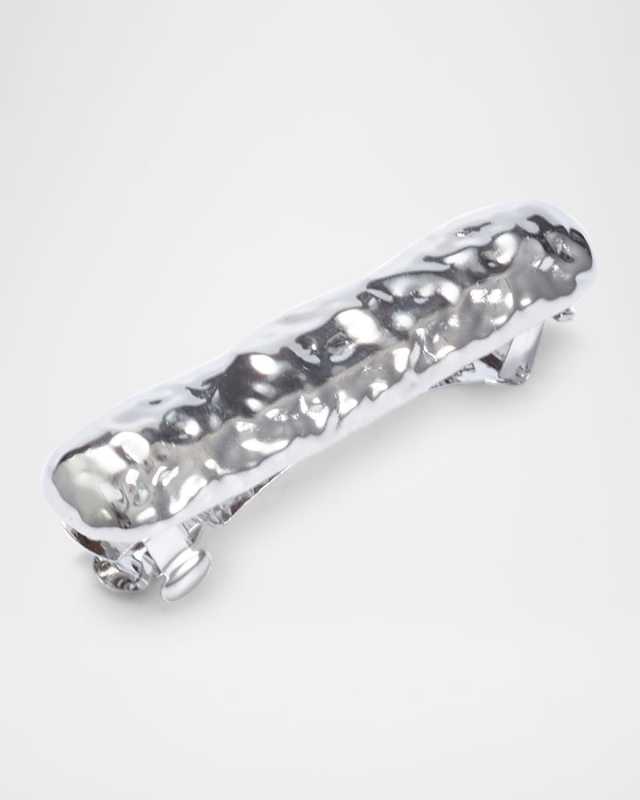 Hammered Brass Bar Barrette