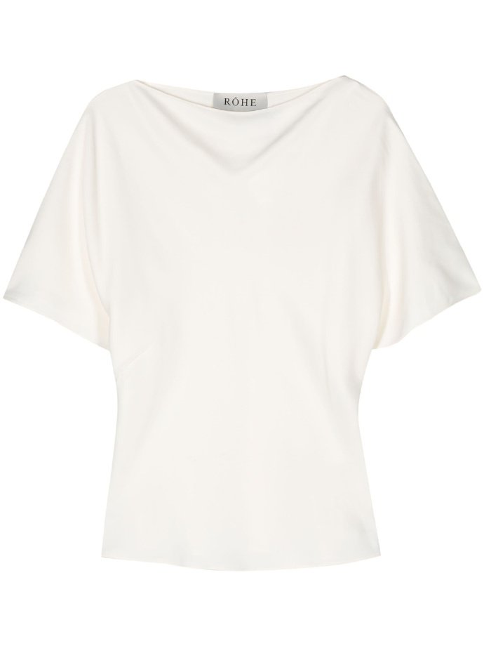 ROHE boat-neck satin blouse