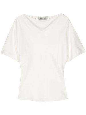 ROHE boat-neck satin blouse