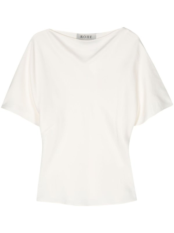 ROHE boat-neck satin blouse