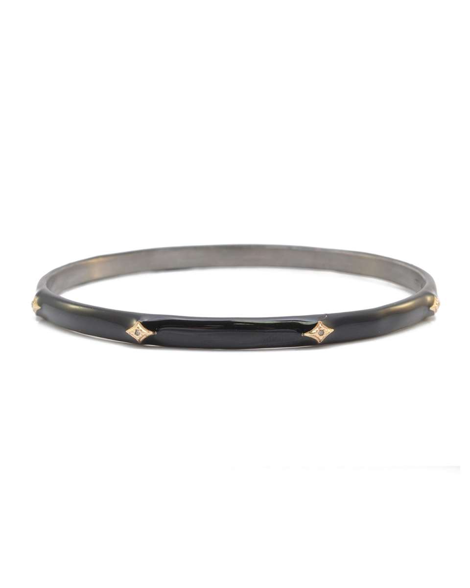 New World Diamond and Enamel Bangle, Black