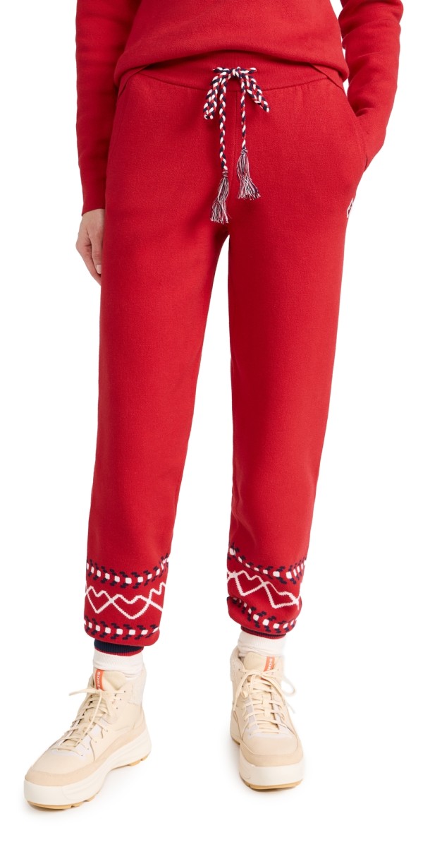 The Upside Monterosa Jojo Knit Joggers Red