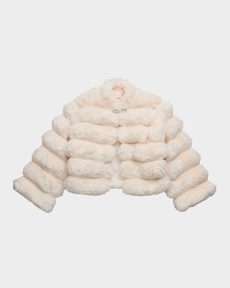Girl's Winter Wonderland Faux Fur Puffer Jacket, Size 3T-11