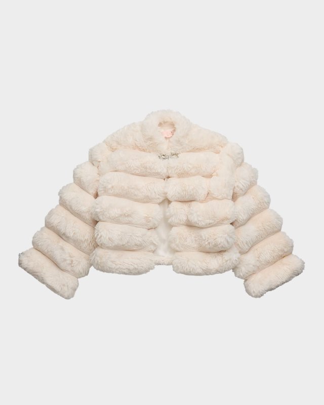 Girl's Winter Wonderland Faux Fur Puffer Jacket, Size 3T-11