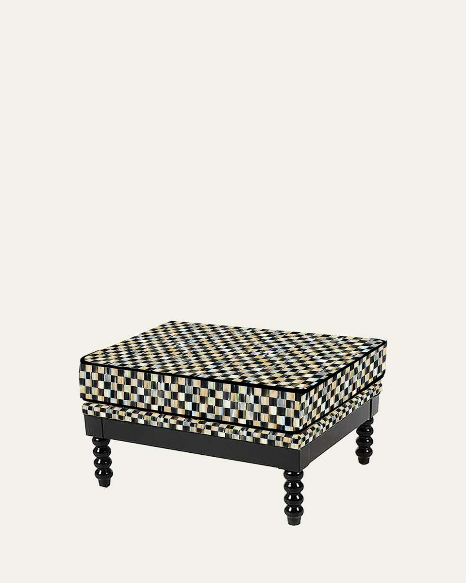 Spindle Check Outdoor Ottoman
