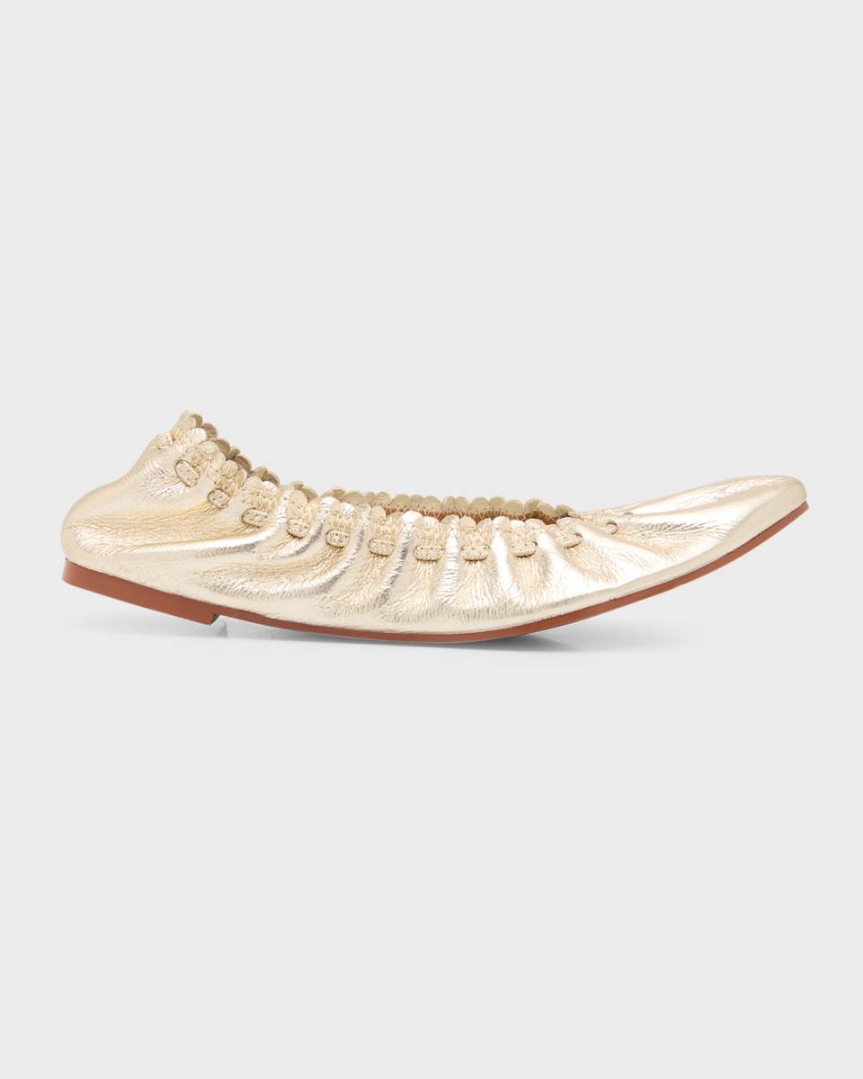 Jane Metallic Scalloped Ballet Fats