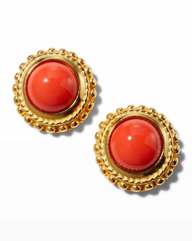 Red Sphere Stud Earrings