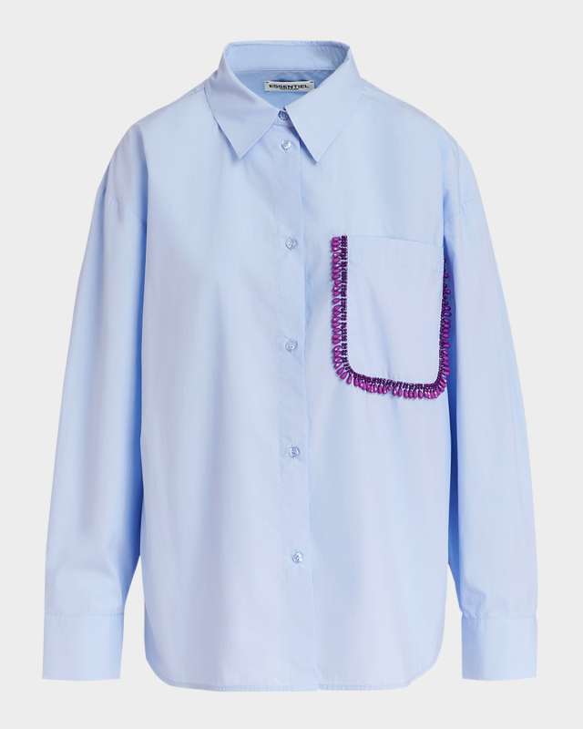 Get Bead-Embellished Pocket Shirt