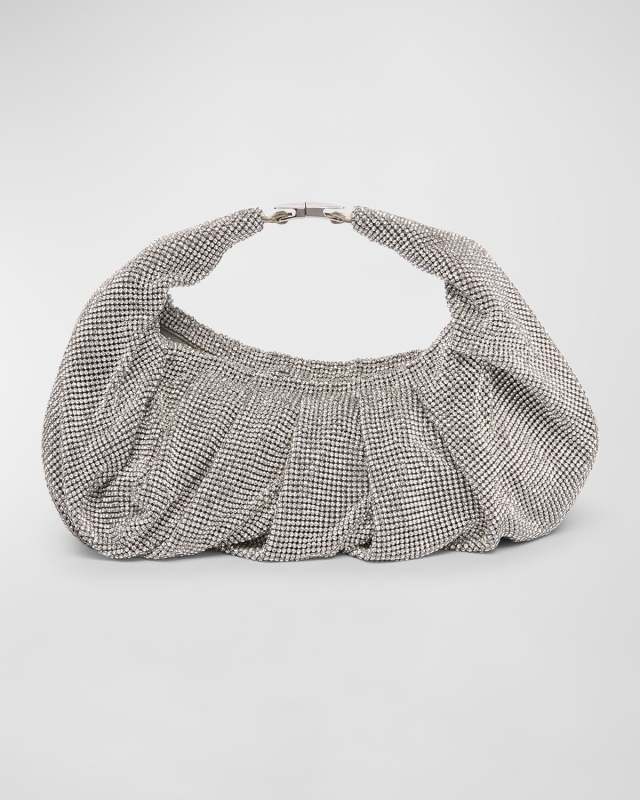 Yennefer Mesh Metallic Crystal Top-Handle Bag