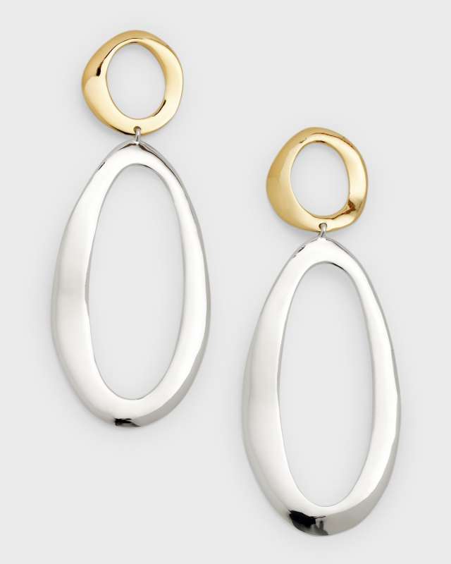 Large Smooth Snowman Double Drop Earrings in Chimera