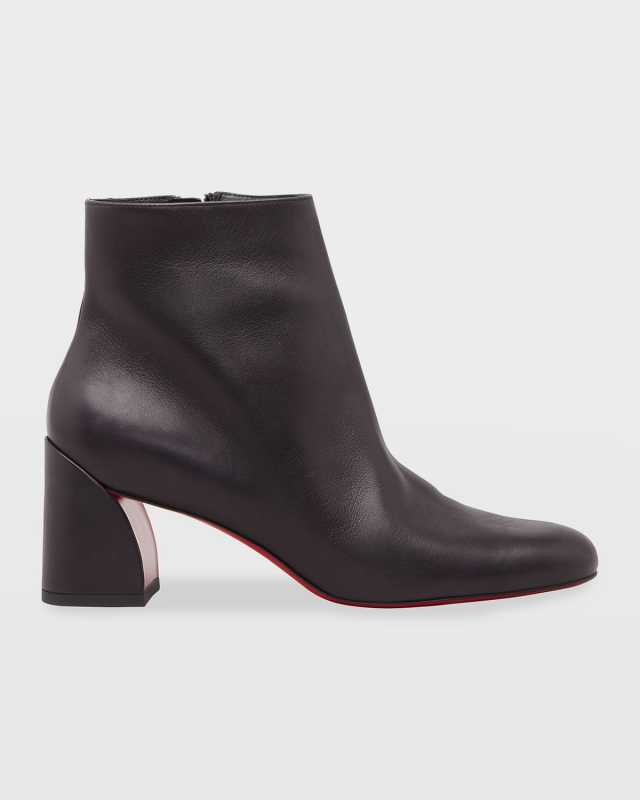 Turela Leather Side-Zip Red Sole Booties