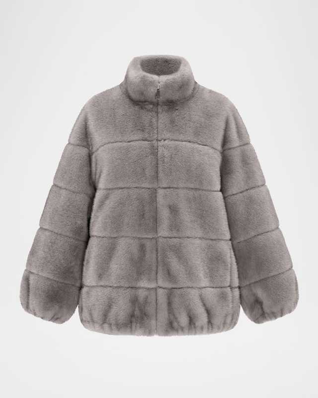 Mink Faux Fur Zip Jacket