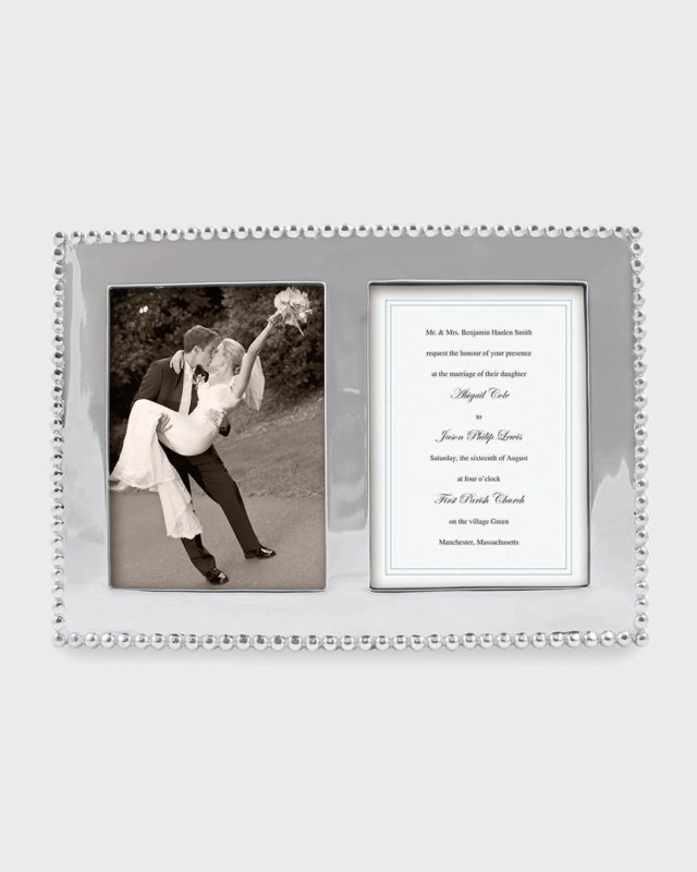 Pearled Double Picture Frame, 5"x 7"