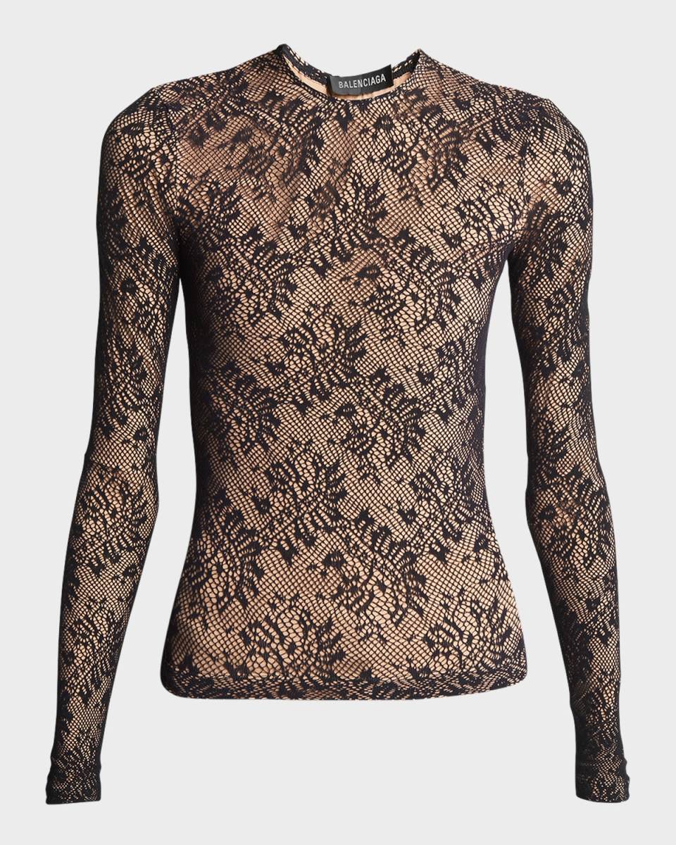 Lace Crewneck Top