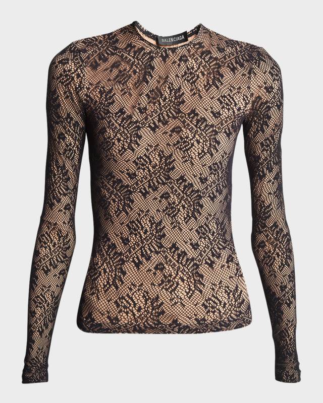 Lace Crewneck Top