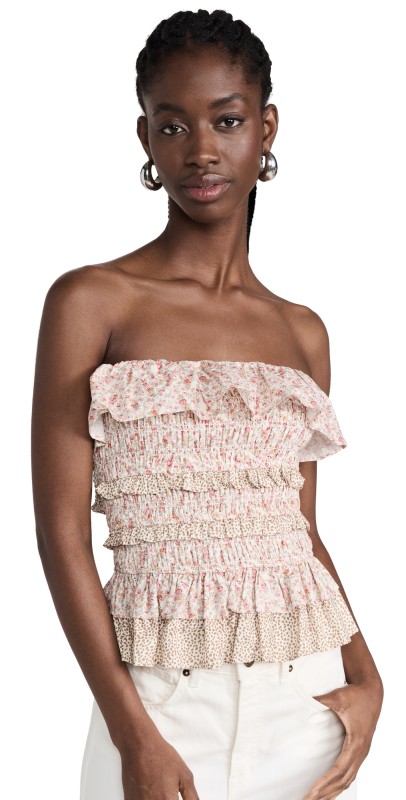 English Factory Floralmockedleeveless Top Multi
