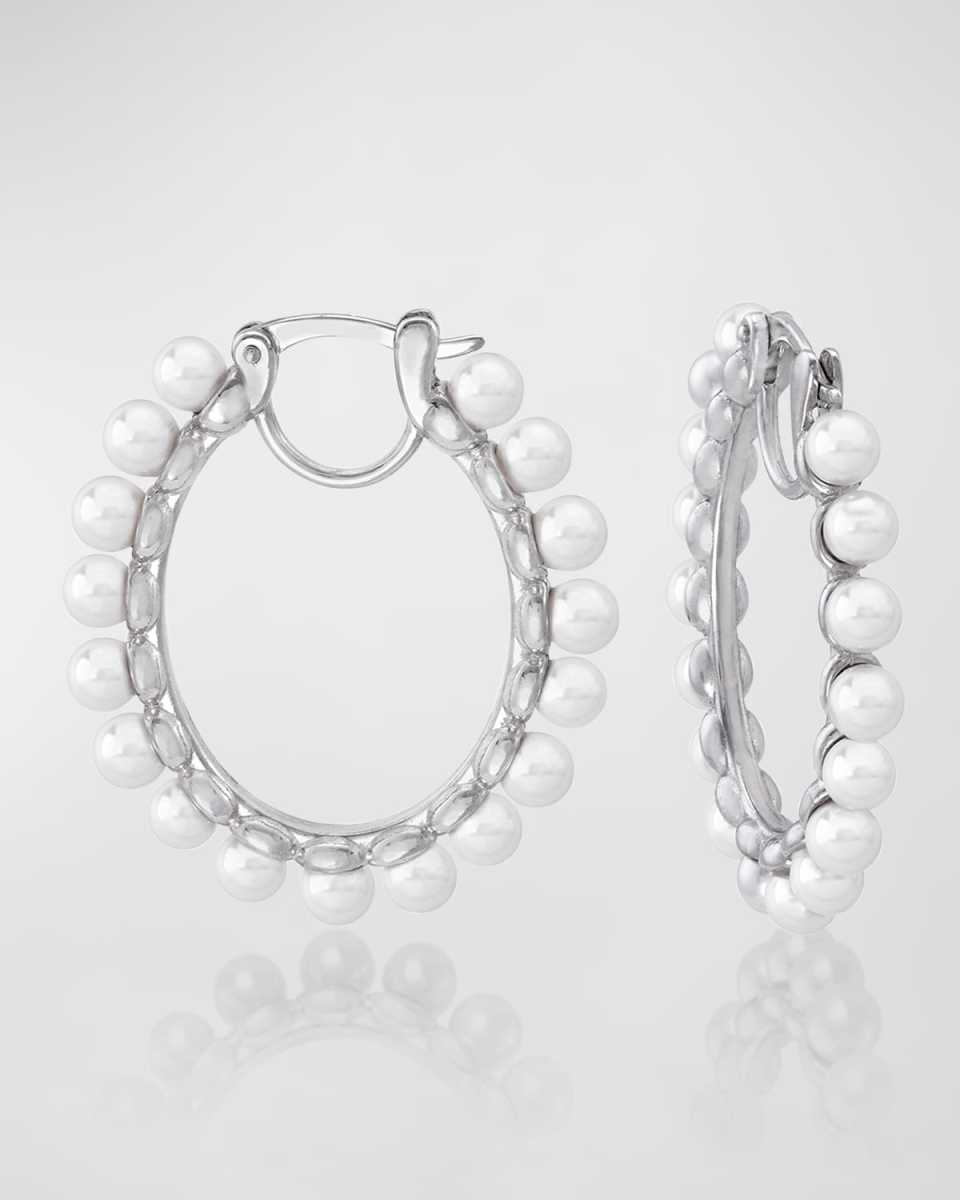Ada Pearl Hoop Earrings