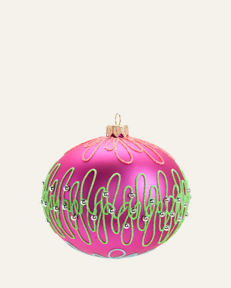 Dark Pink Multi Swirl Christmas Ornament