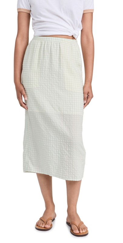 American Vintage Jupe Midi Skirt Vichy Opale