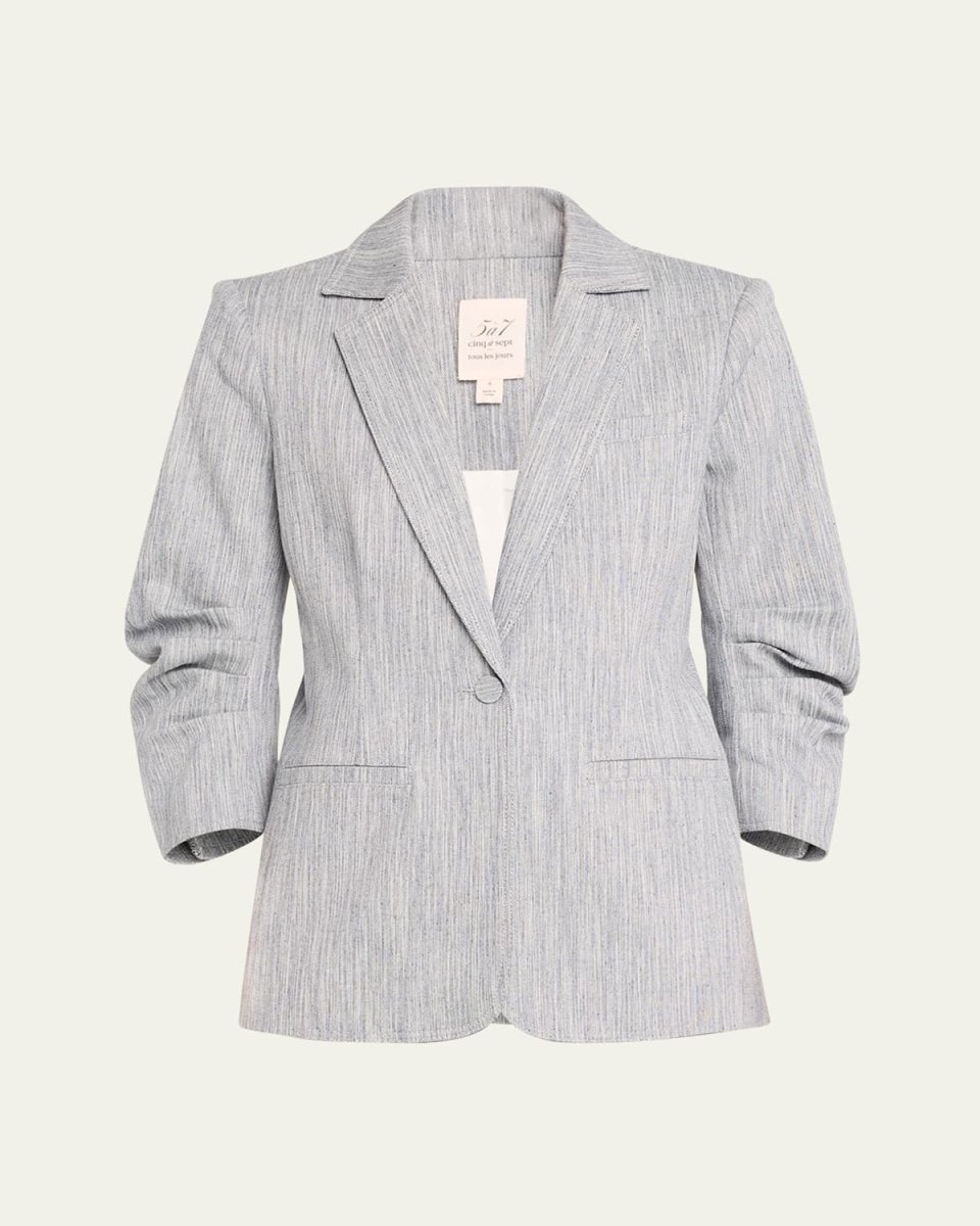 Khloe 3/4-Sleeve Melange Blazer