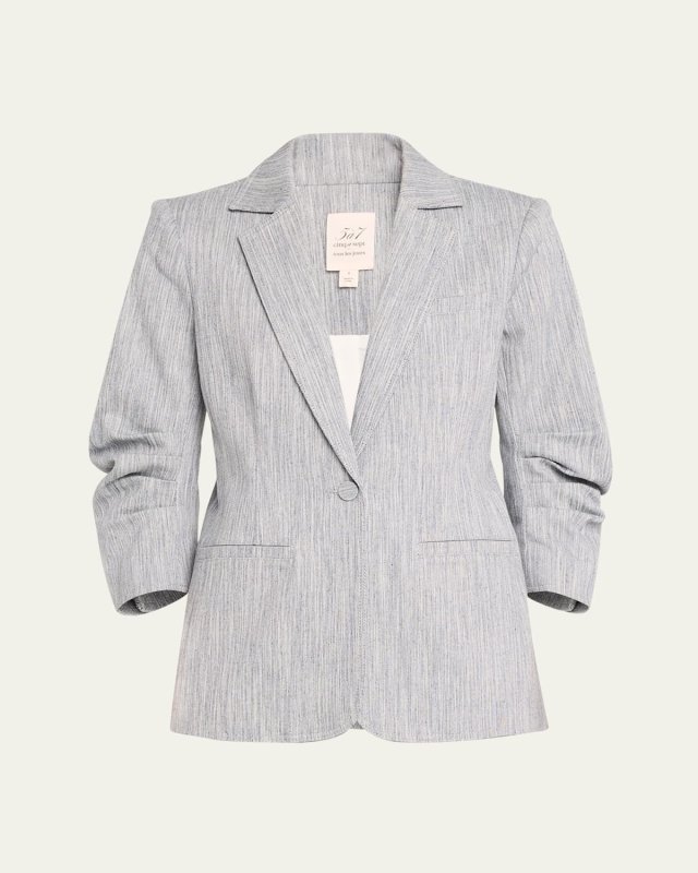 Khloe 3/4-Sleeve Melange Blazer