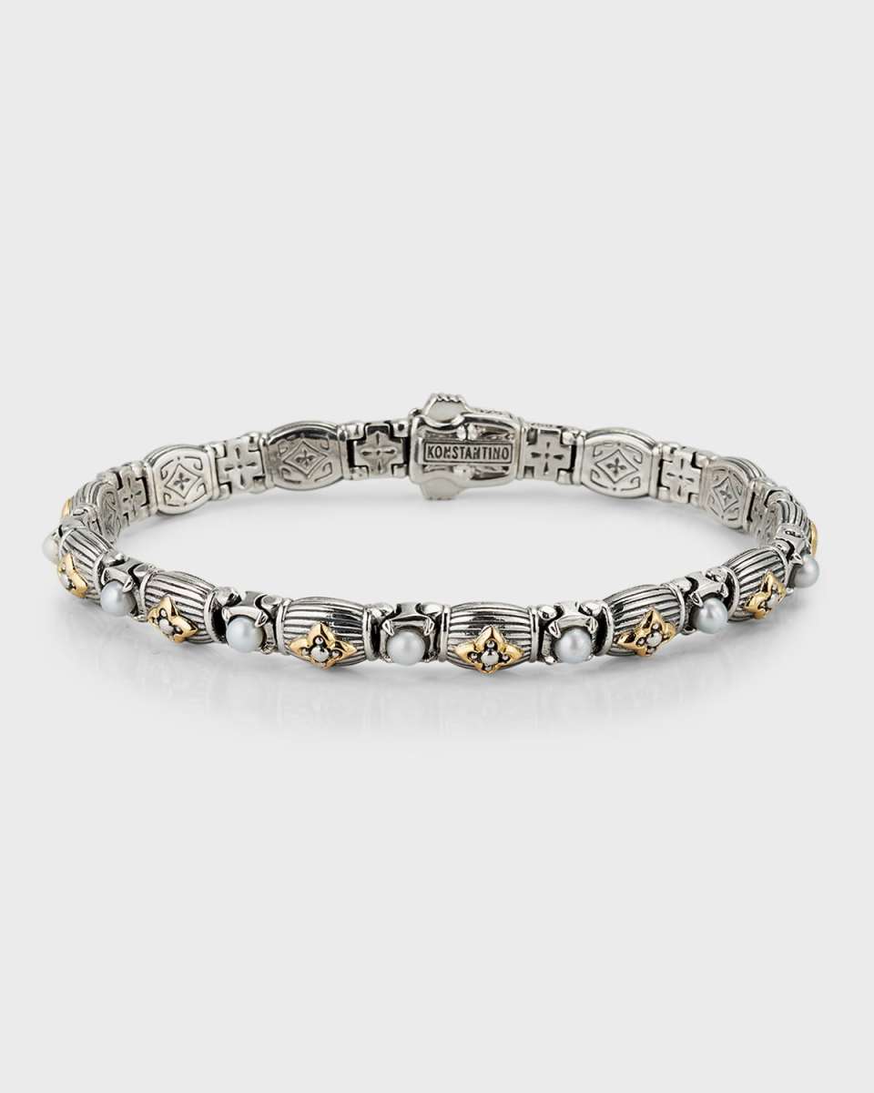 Silver and Gold Pearl Bracelet