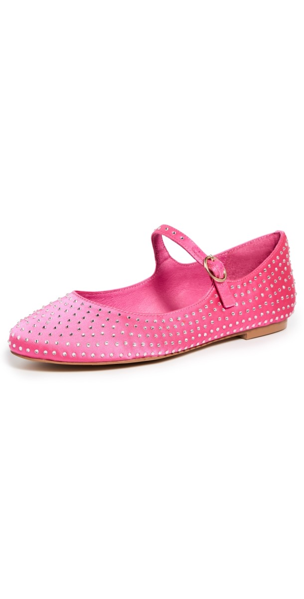 Intentionally Blank Crystal Ballet Flats Flamingo