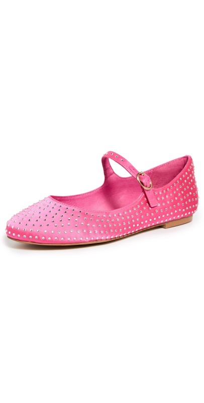 Intentionally Blank Crystal Ballet Flats Flamingo
