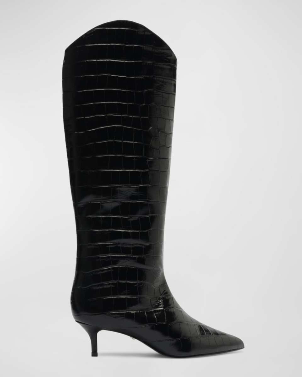 Maryana Croco Kitten Tall Boots
