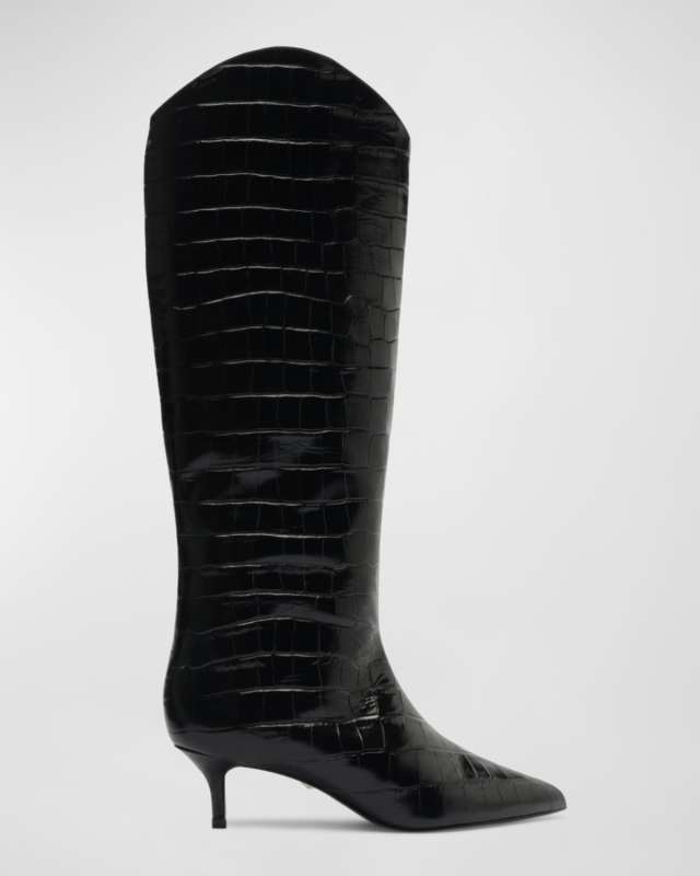 Maryana Croco Kitten Tall Boots