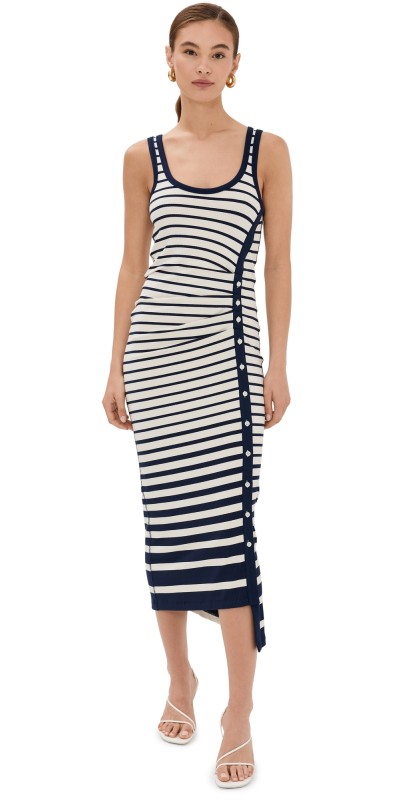 SIMKHAI Trudy Tank Midi Dress Midnight Stripe