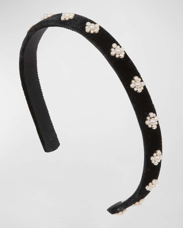 Maggie Pearly Velvet Headband