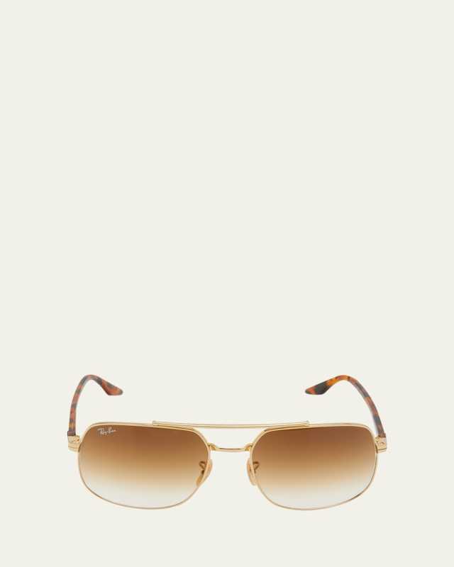 Double-Bridge Gradient Lens Sunglasses
