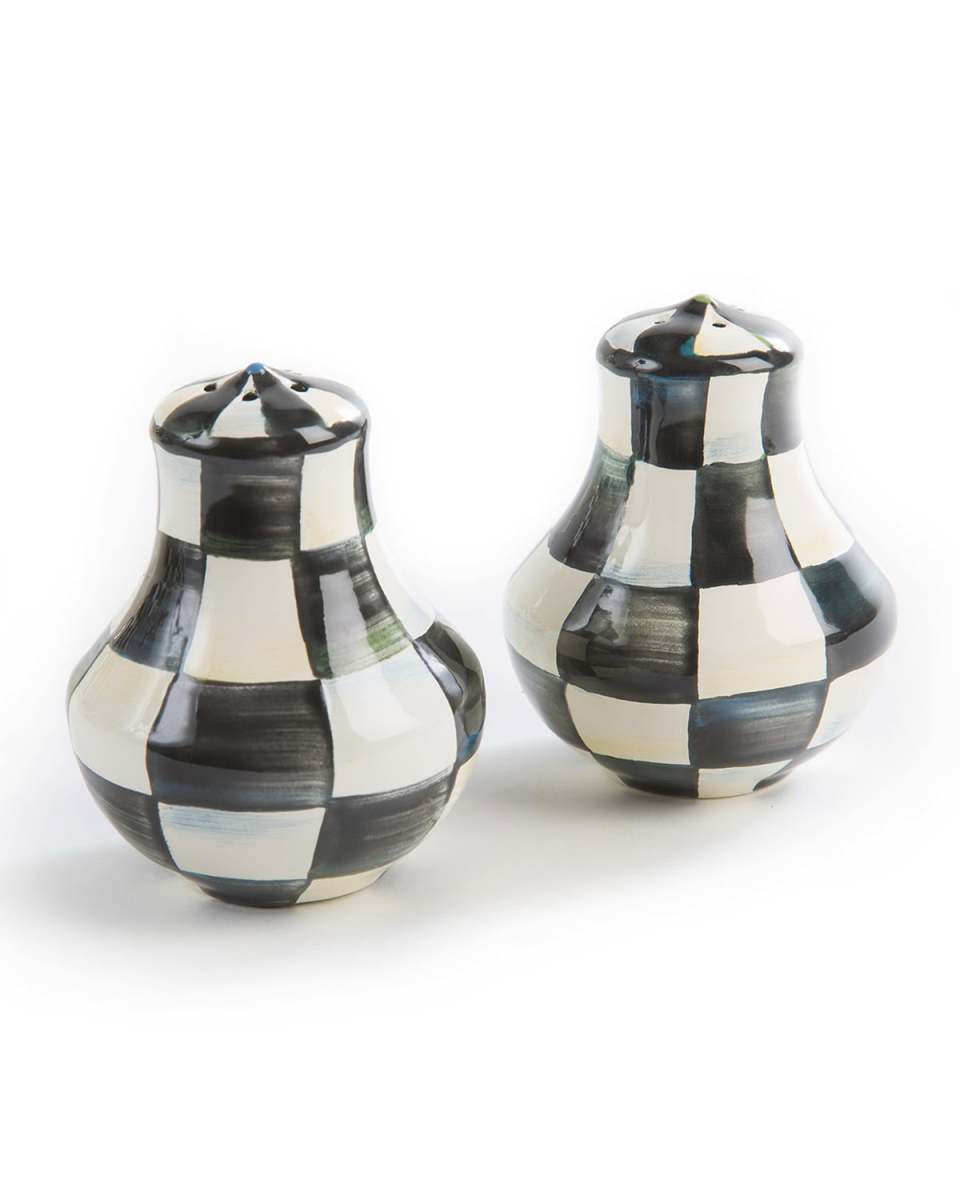 Courtly Check Enamel Salt & Pepper Shakers