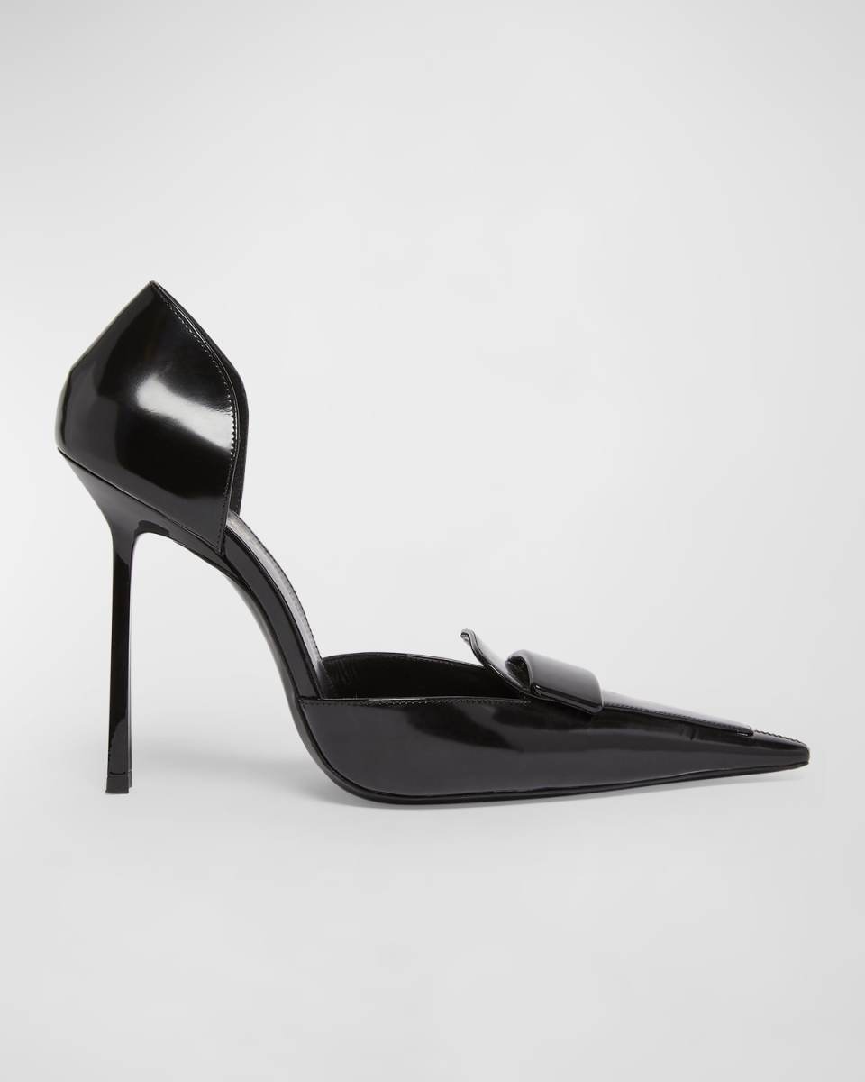 Leather D'Orsay Loafer Pumps