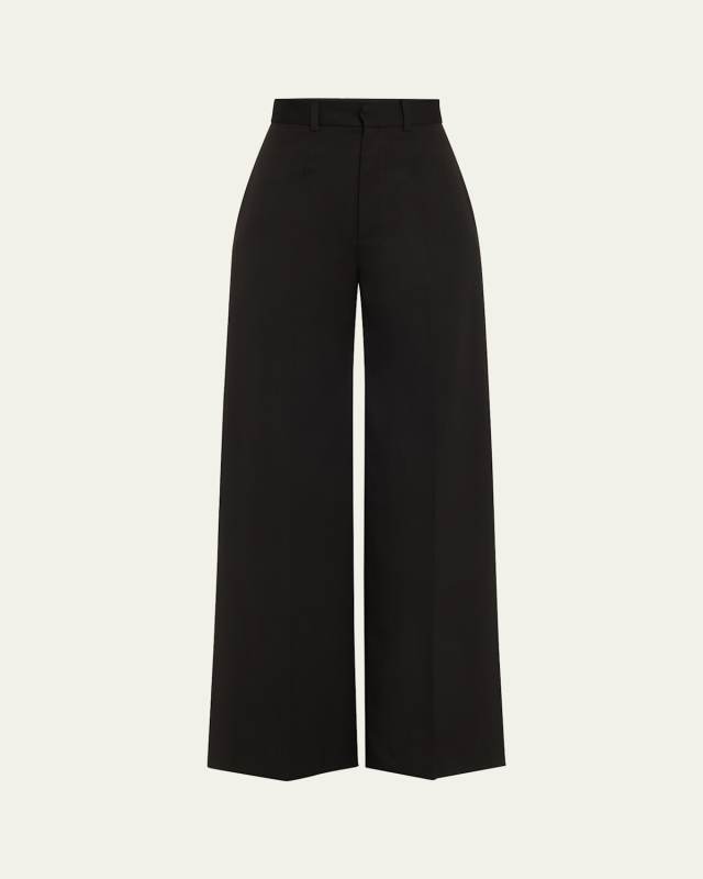 Peek Open Thigh Wool Trousers